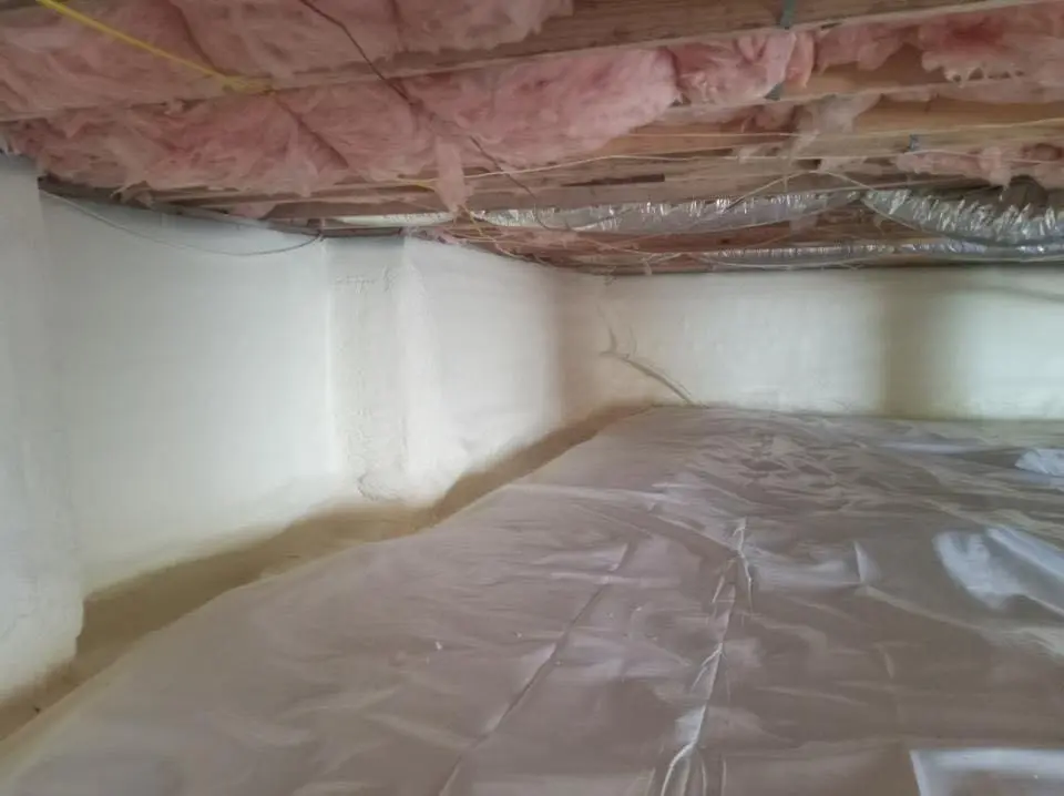 Crawl space encapsulation with closed-cell spray foam for Attic Insulation in Mount Joy